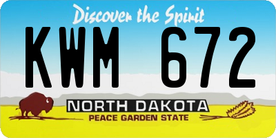 ND license plate KWM672