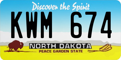ND license plate KWM674