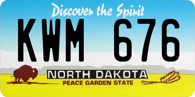 ND license plate KWM676