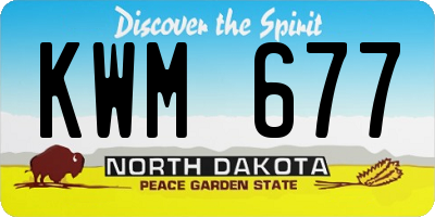 ND license plate KWM677