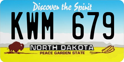 ND license plate KWM679