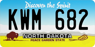 ND license plate KWM682