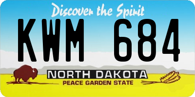 ND license plate KWM684