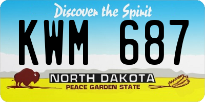ND license plate KWM687