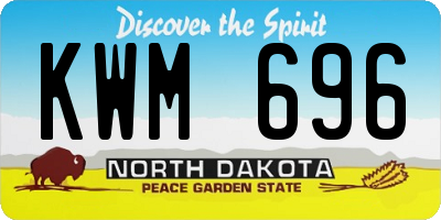 ND license plate KWM696