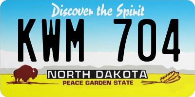 ND license plate KWM704