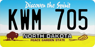 ND license plate KWM705