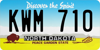 ND license plate KWM710