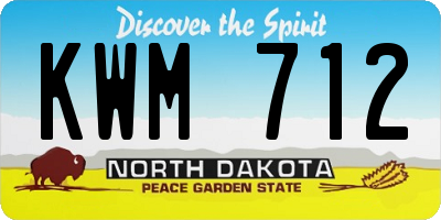 ND license plate KWM712