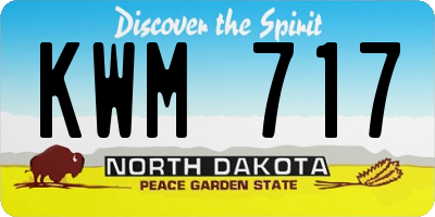 ND license plate KWM717