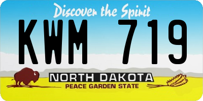 ND license plate KWM719