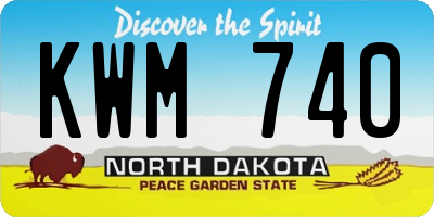 ND license plate KWM740