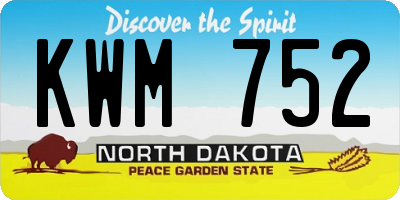 ND license plate KWM752