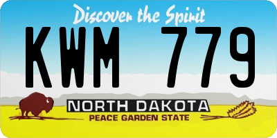 ND license plate KWM779