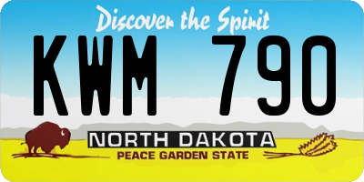 ND license plate KWM790