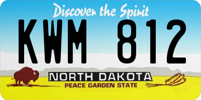 ND license plate KWM812