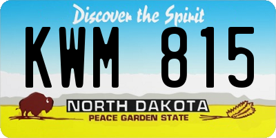 ND license plate KWM815