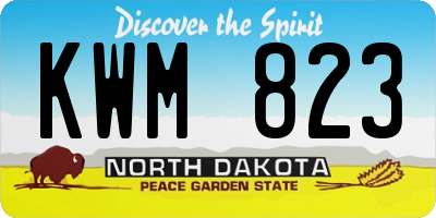 ND license plate KWM823