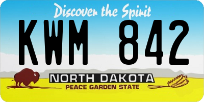ND license plate KWM842