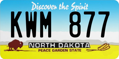 ND license plate KWM877