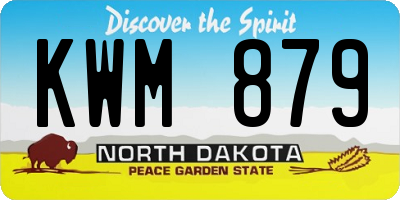 ND license plate KWM879