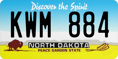 ND license plate KWM884