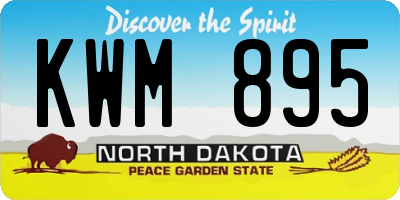 ND license plate KWM895
