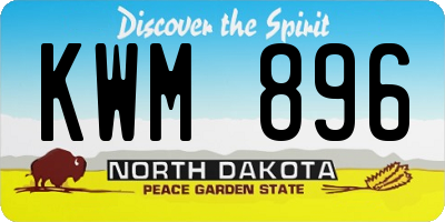 ND license plate KWM896