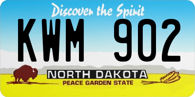 ND license plate KWM902