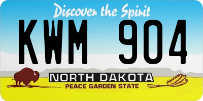 ND license plate KWM904