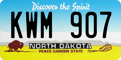ND license plate KWM907