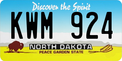 ND license plate KWM924