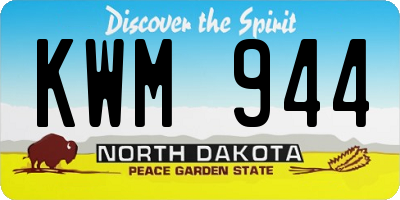 ND license plate KWM944