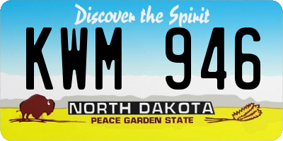 ND license plate KWM946