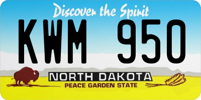 ND license plate KWM950