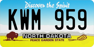 ND license plate KWM959