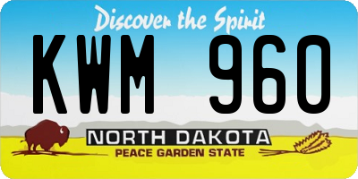 ND license plate KWM960