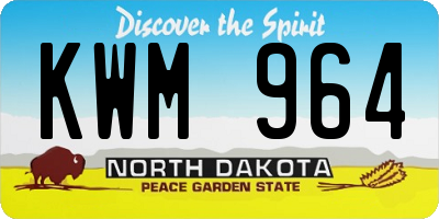 ND license plate KWM964