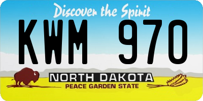 ND license plate KWM970