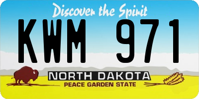 ND license plate KWM971