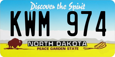 ND license plate KWM974
