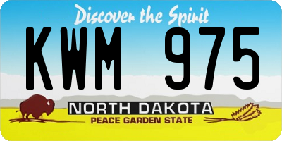 ND license plate KWM975