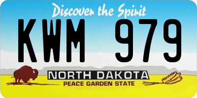 ND license plate KWM979