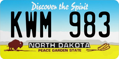 ND license plate KWM983