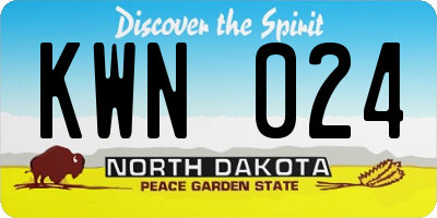 ND license plate KWN024