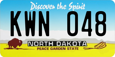 ND license plate KWN048