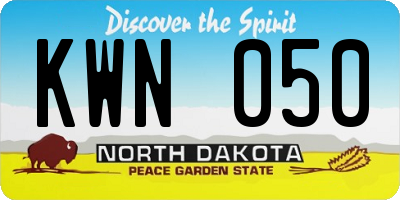 ND license plate KWN050