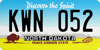 ND license plate KWN052