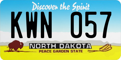 ND license plate KWN057