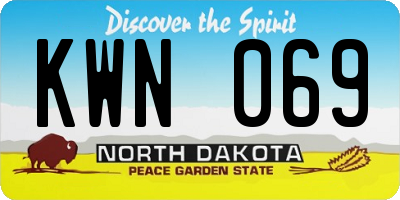 ND license plate KWN069